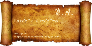 Mazák Auróra névjegykártya
